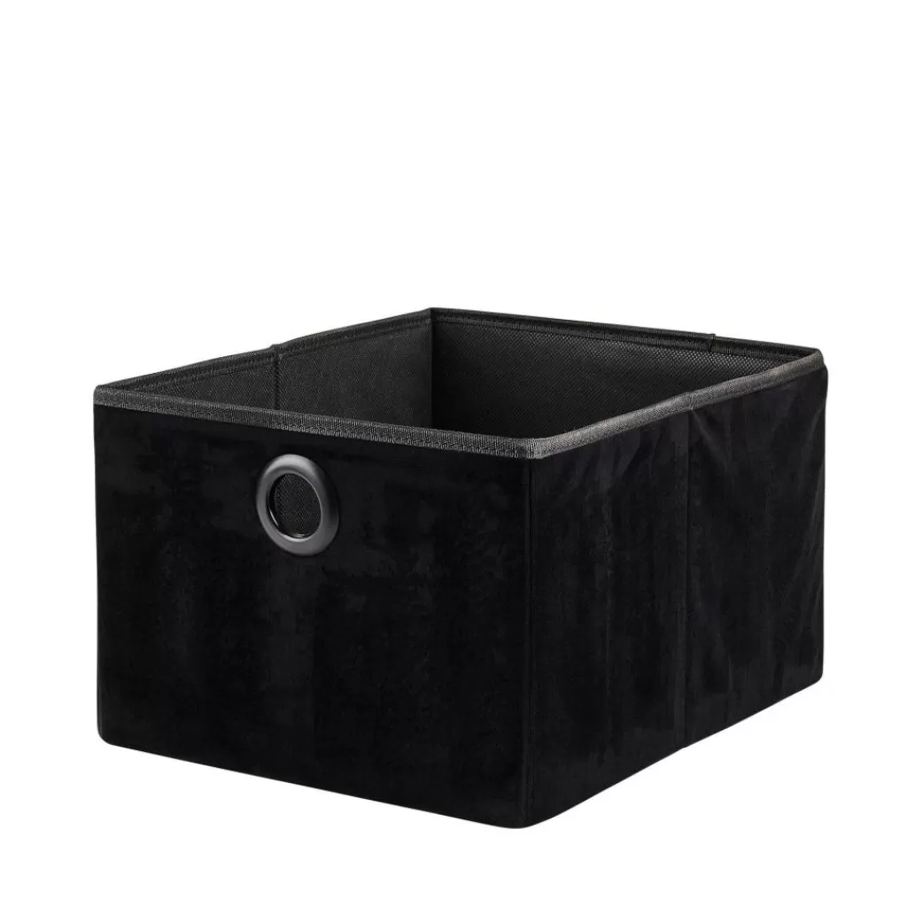 CASA BASIC Cesta Plegable Negro