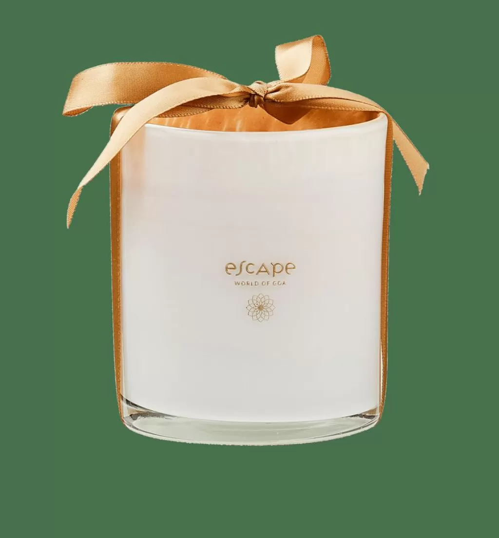 CASA ESCAPE WORLD GOA Vela Perfumada En Vaso Blanco, Color Rosa Viejo