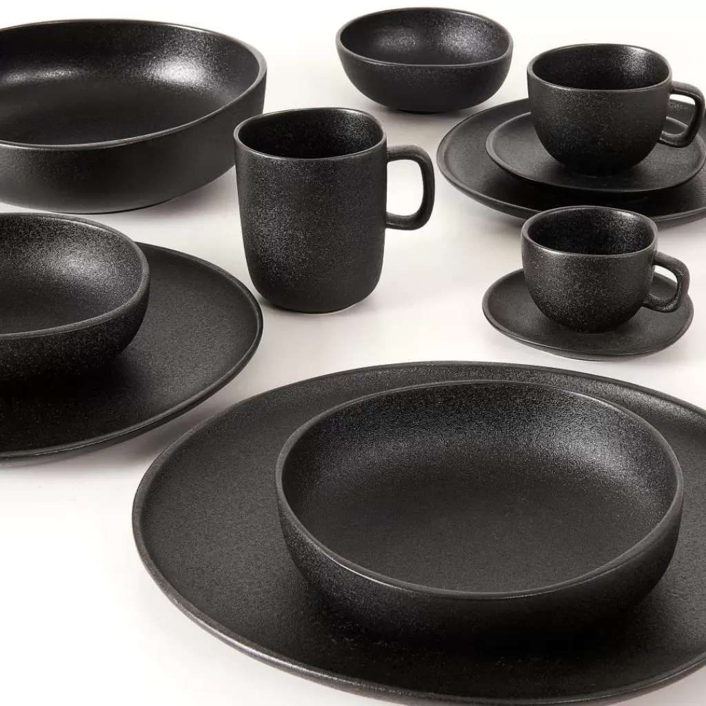 CASA MAGMA Taza Y Plato 20 CL Negro