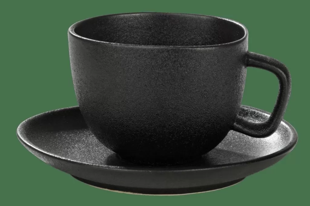 CASA MAGMA Taza Y Plato 20 CL Negro