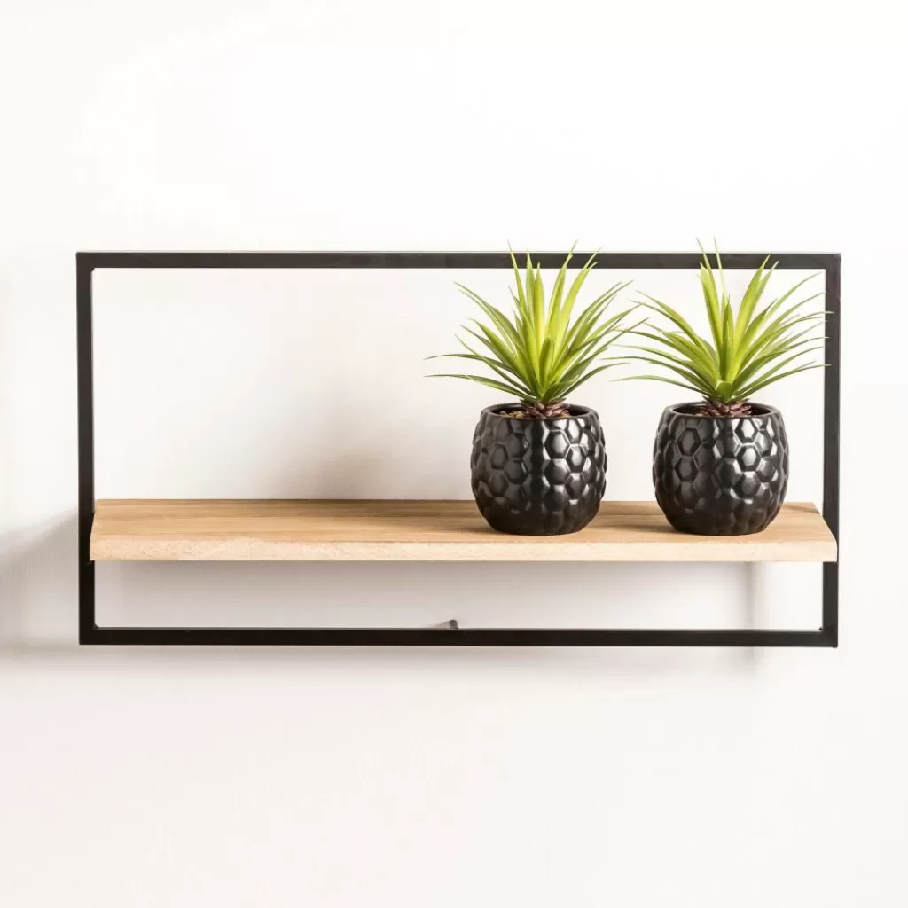 CASA MIX&MATCH Estantería De Pared Negro, Natural