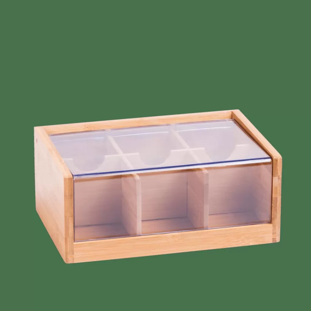 CASA PANDA Caja Para Té 6 Compart. Transparente, Natural