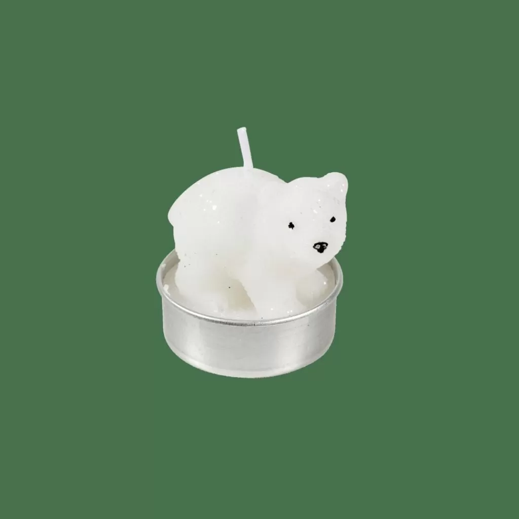 CASA POLA Velas Peq Oso Polar Juego De 6 Blanco