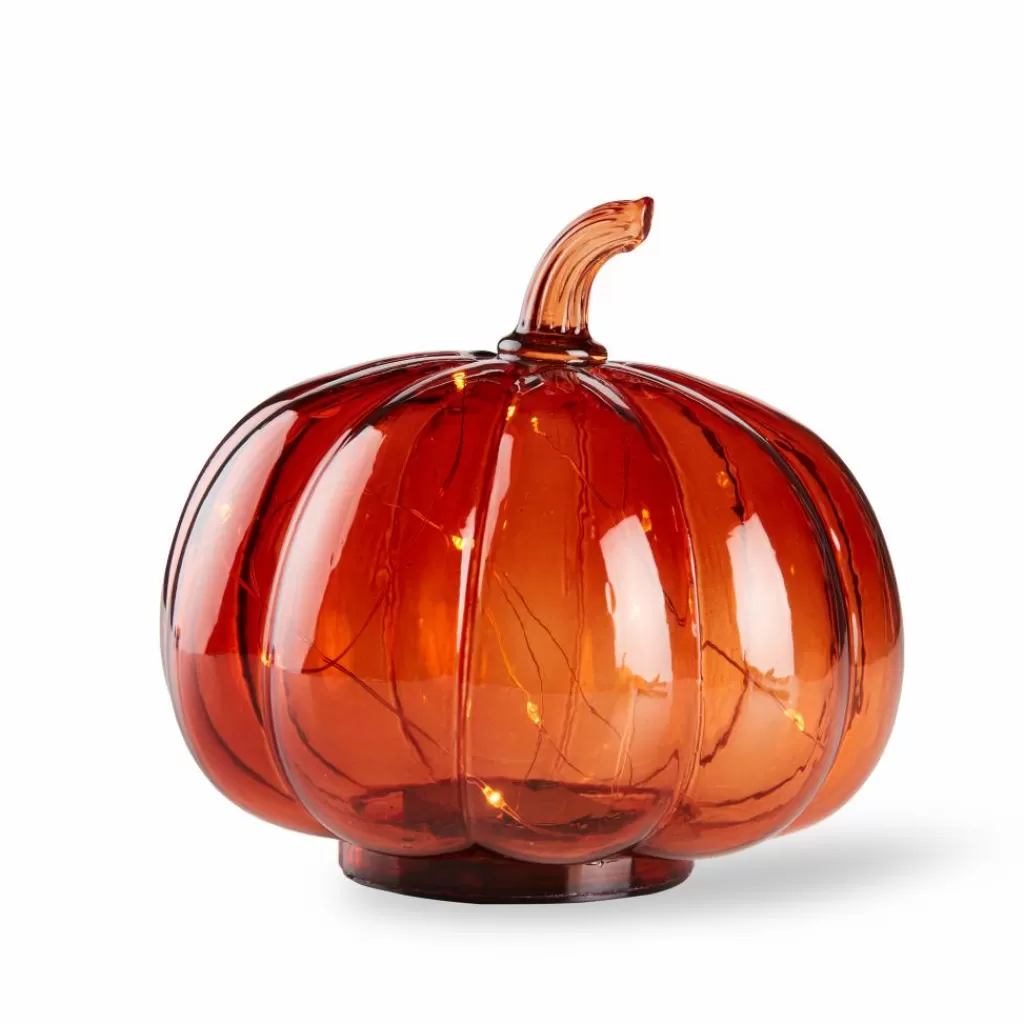 CASA PUMPKIN Led Portavelas Terracota