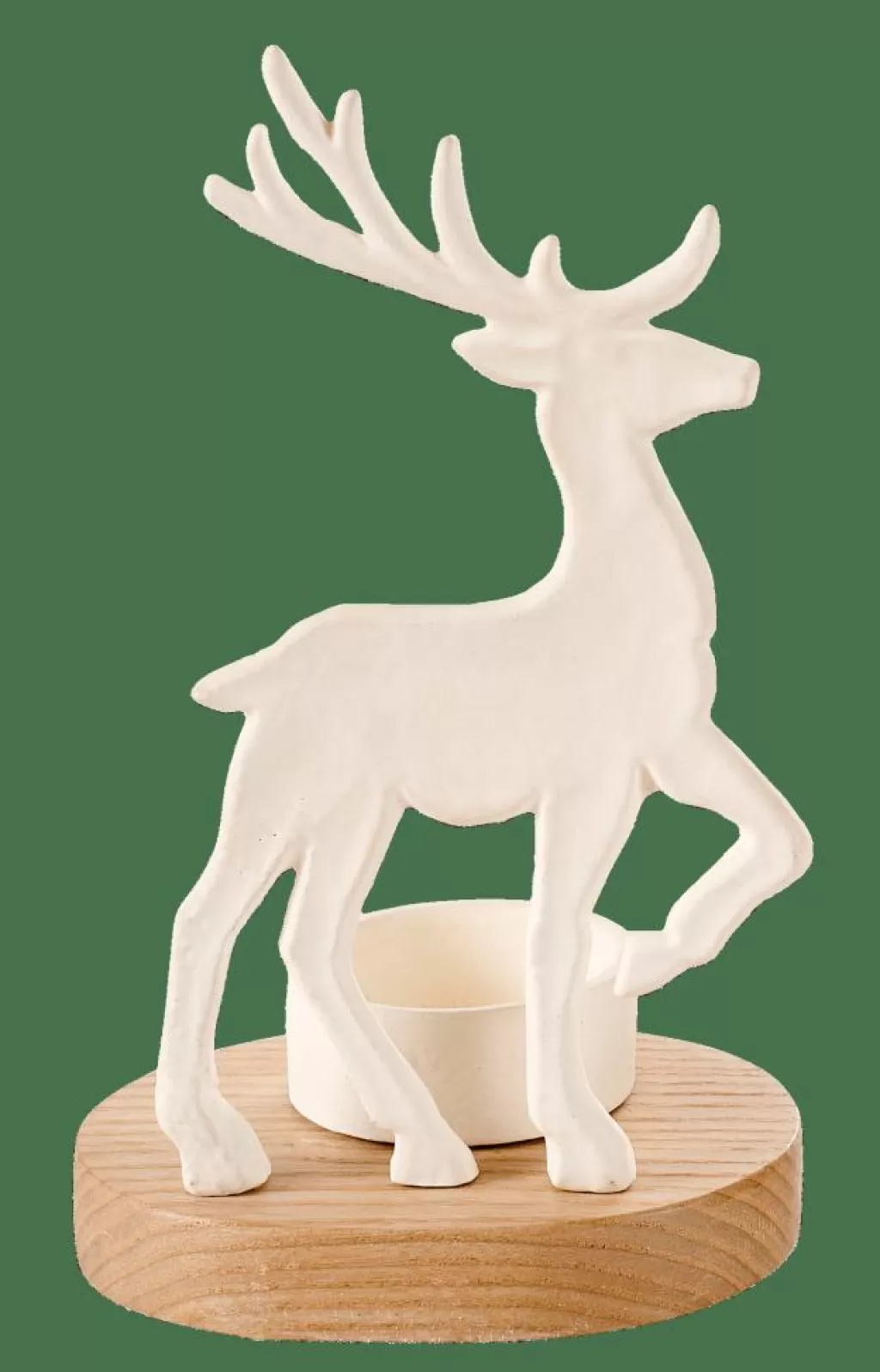 CASA SCANDY DEER Soporte Para Vela Pequeña Blanco, Natural