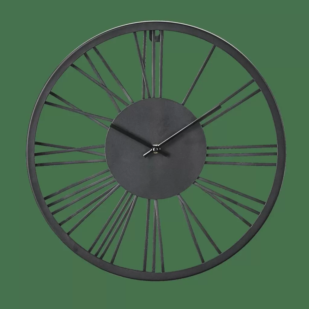 CASA WHEEL Reloj De Pared Negro