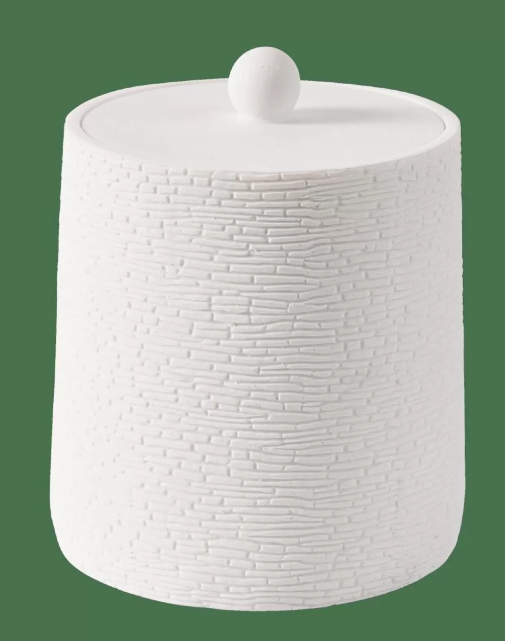 CASA WHITE ELEGANCE Soporte De Algodones Con Tapa Blanco